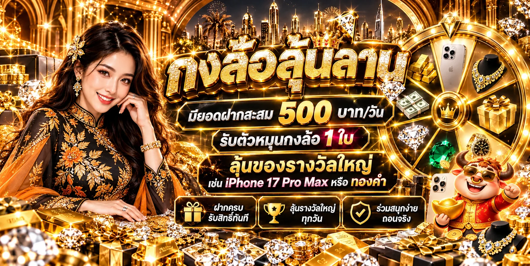 EASYKING สล็อตออนไลน์และกงล้อรางวัลพร้อมมาสคอต PG Soft